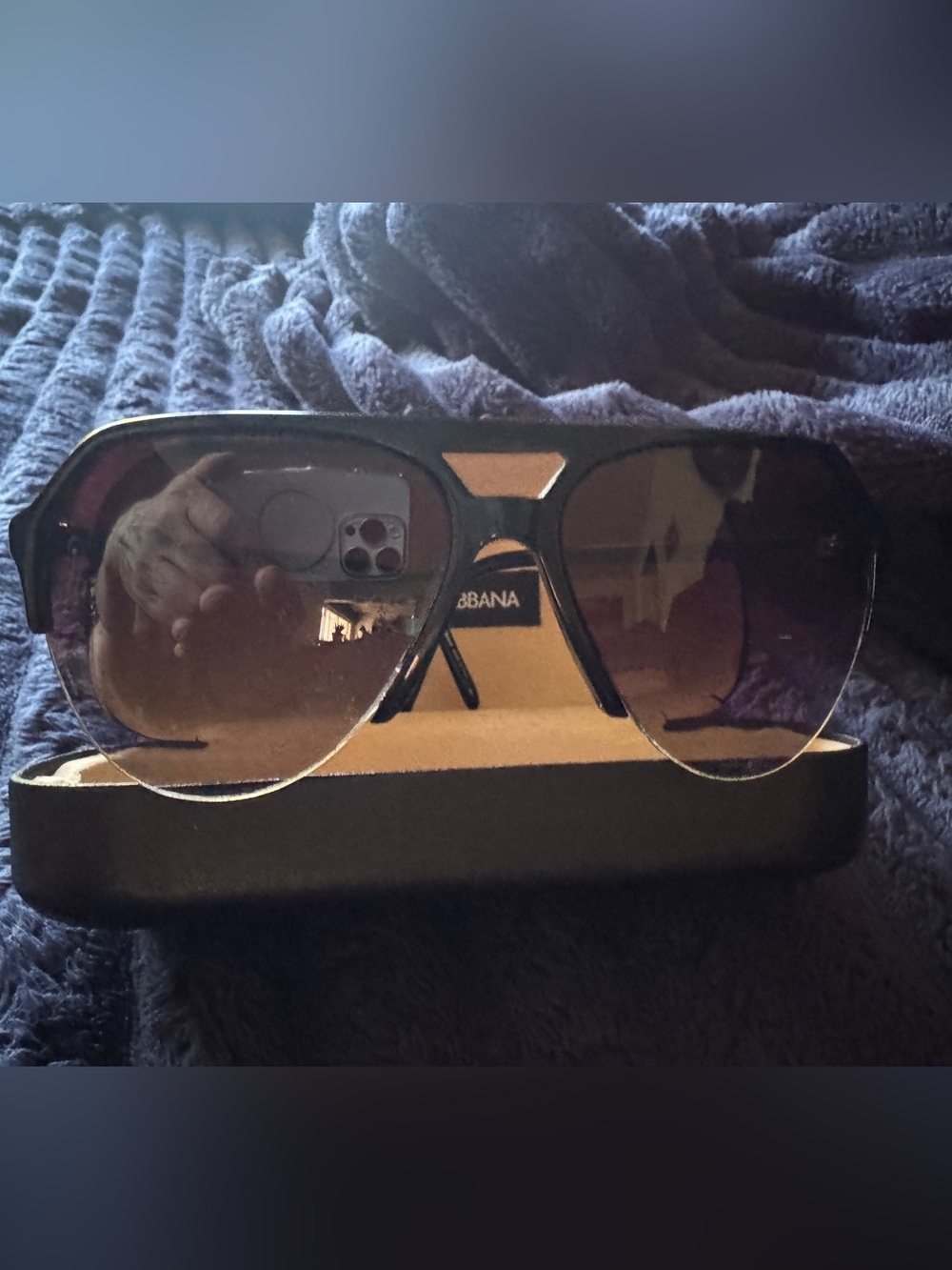 Dolce & Gabbana Men's Black Frame with Brown Lenses Aviator Sunglasses